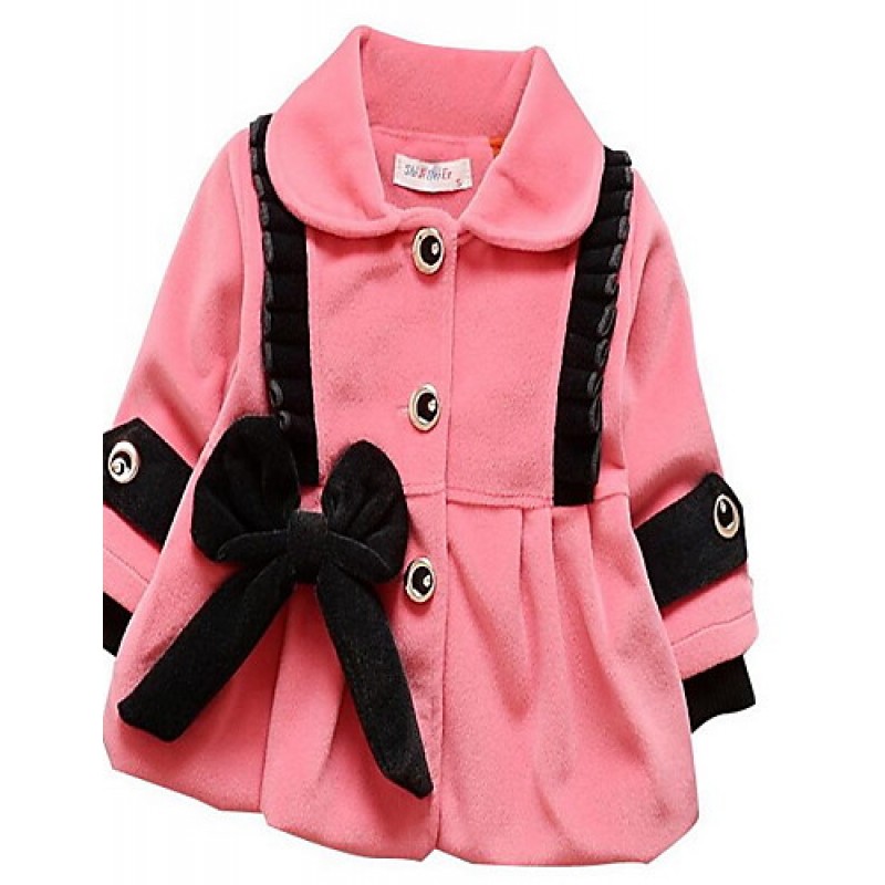 Girl Casual/Daily Solid Trench Coat,Cotton Summer / Winter Long Sleeve  